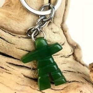 Accessories - Genuine Green Jade Inukshuk Keychain Accessories - Genuine Green Jade Inukshuk Keychain